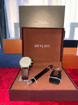Set Regalo Skyline Reloj, Bolígrafo y Llavero