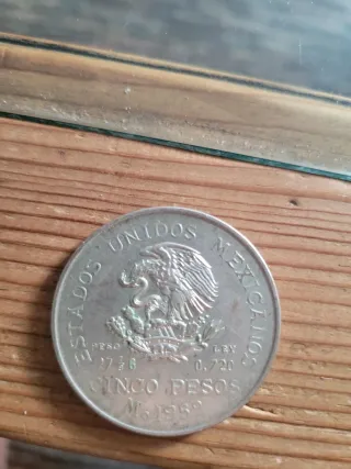 Moneda México 5 Pesos 1952 Plata