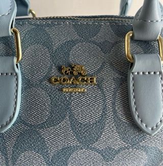 Bolso Coach Azul y Dorado