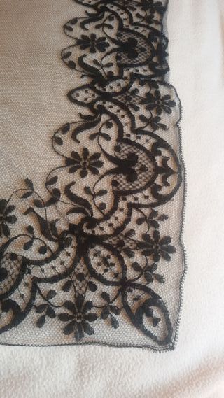 Mantilla Velo Tul Negro Encaje