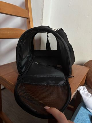 Transportín para gato, negro y azul