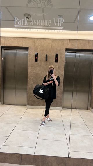 Borsa da viaggio Ch4nel nera e bianca