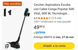 Aspiradora Cecotec Conga Popstar 600 Vital