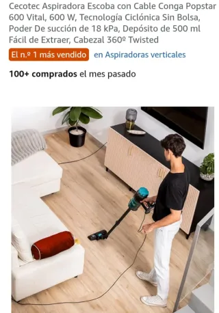 Aspiradora Cecotec Conga Popstar 600 Vital