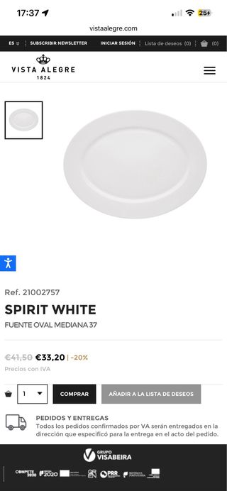 2 Fuentes Ovaladas Vista Alegre