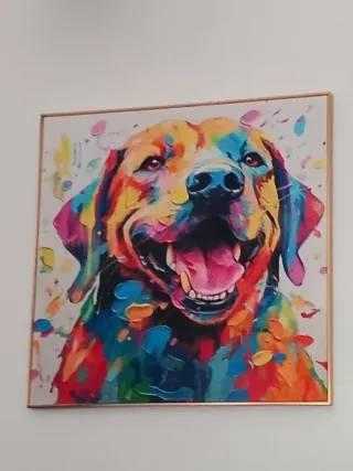 Cuadro perro multicolor