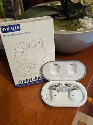 Auriculares IA Traducción Plata/Blanco