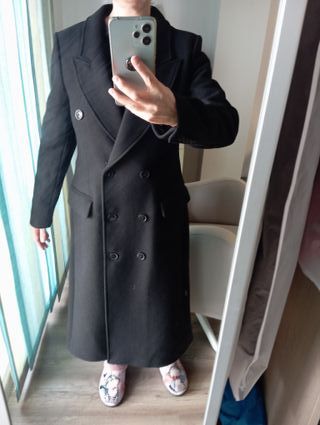 Abrigo negro largo lana Salsa Jeans