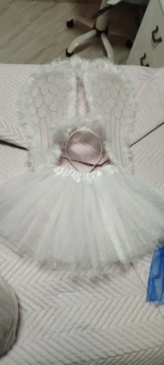 Disfraz Ángel Blanco Tutú ,Alas y diadema