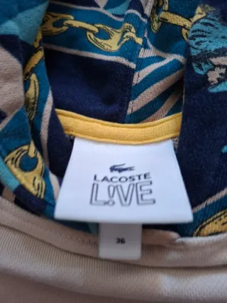 Sudadera Mujer Lacoste Beige Multicolor