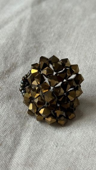 Set 3 Anillos de cuentas Swarovski Cobre y Verde