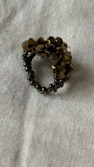 Set 3 Anillos de cuentas Swarovski Cobre y Verde