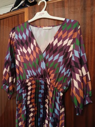 Vestido y americana beige/multicolor