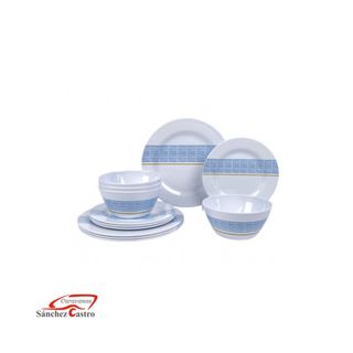 VAJILLA MELAMINA OLYMPIA 12 UNIDADES