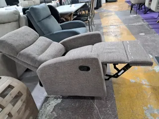 Sillón Relax Tela Marrón/Gris