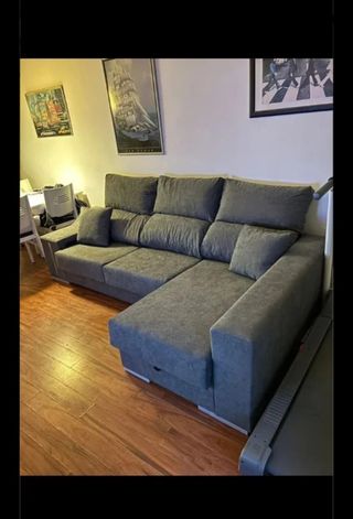 Sofá modular gris de tela