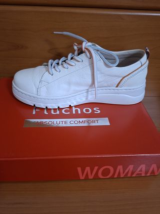 Zapatillas Fluchos Piel Blancas Talla 38