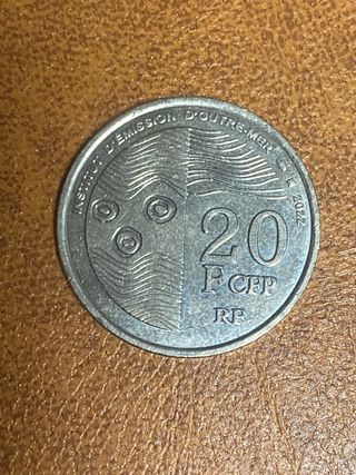 20 Francos CFP Territorios Franceses Pacífico