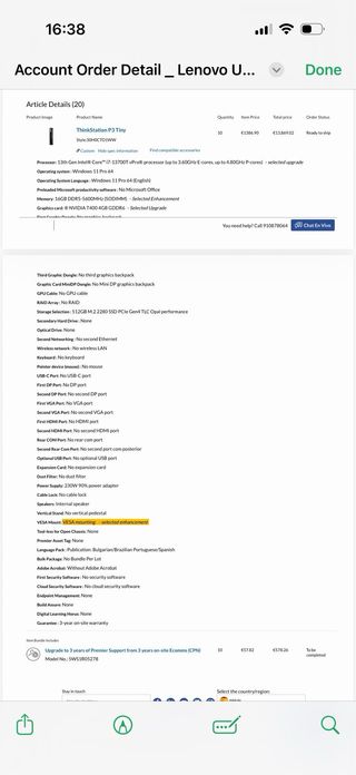 Lenovo Thinkpad P3 Mini PC