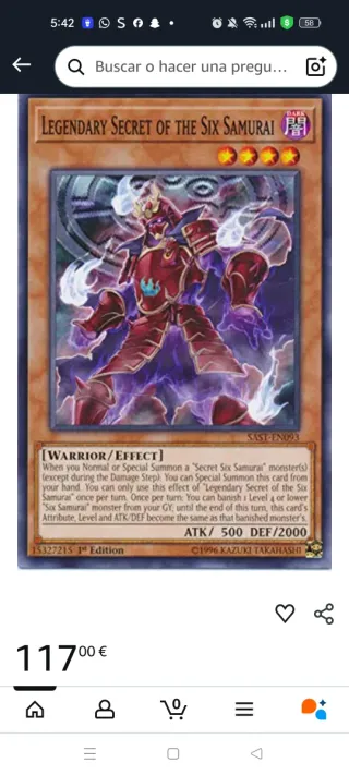 Secreto Legendario de los Seis Samurais Yu-Gi-Oh!