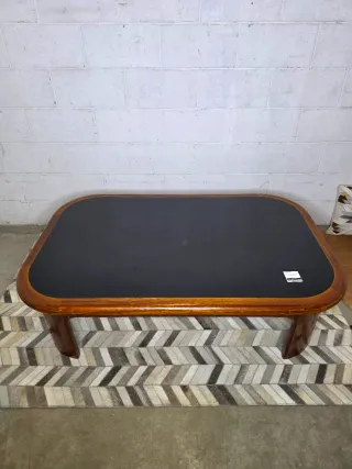 Mesa centro gigante vintage estilo Art Decó caoba