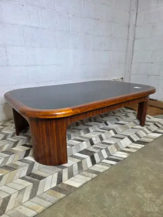 Mesa centro gigante vintage estilo Art Decó caoba