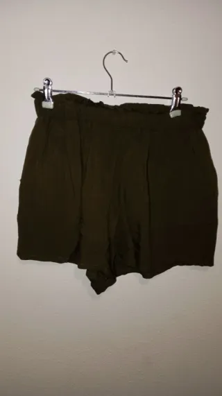 Pantalones cortos verdes de cintura alta