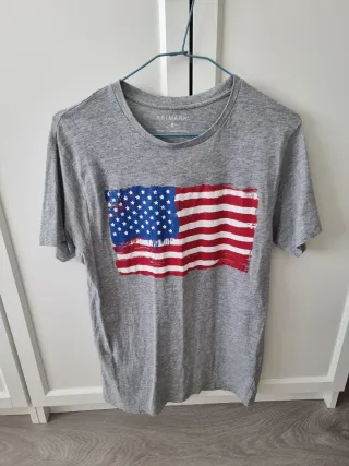 Camiseta Primark Gris Talla S Bandera USA