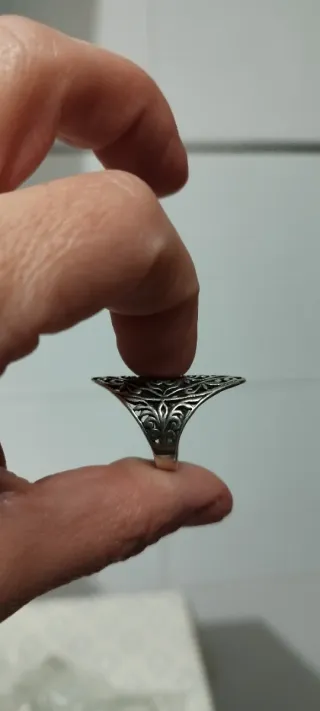 Anillo plata calado diseño floral