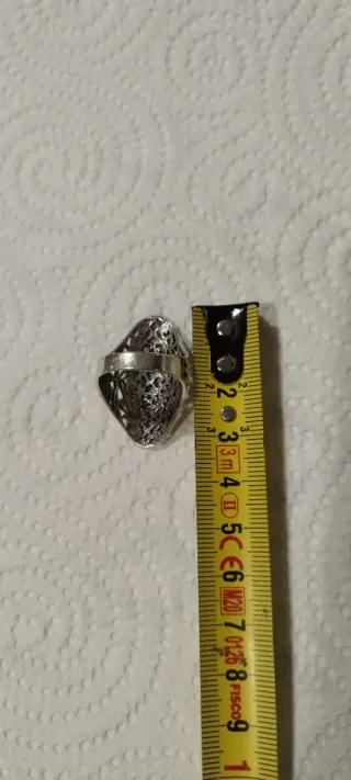 Anillo plata calado diseño floral