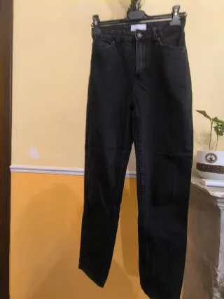 Bershka Jeans Vita Alta Neri Taglia xs