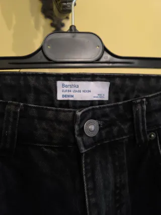 Bershka Jeans Vita Alta Neri Taglia xs