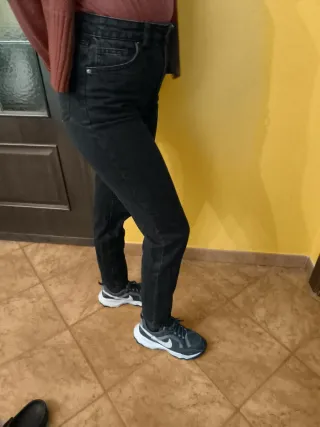 Bershka Jeans Vita Alta Neri Taglia xs