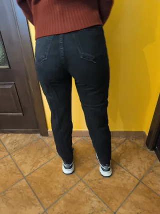 Bershka Jeans Vita Alta Neri Taglia xs