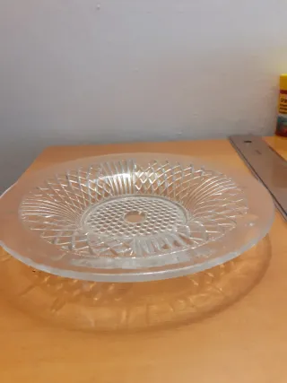 Piattino vintage in vetro trasparente