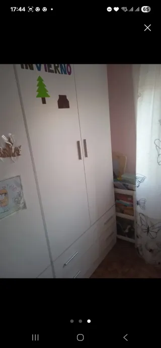 Armario blanco 2 puertas con cajones