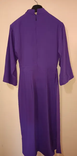 Vestito Zara Viola Portafoglio Bottoni Dorati