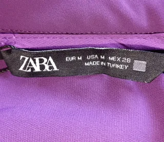 Vestito Zara Viola Portafoglio Bottoni Dorati