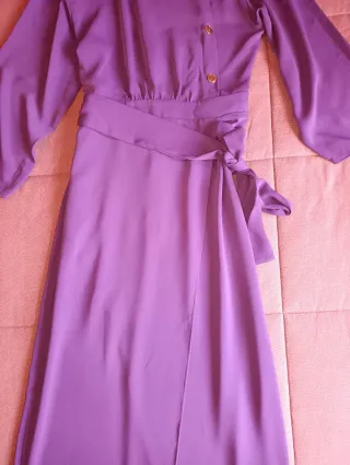 Vestito Zara Viola Portafoglio Bottoni Dorati