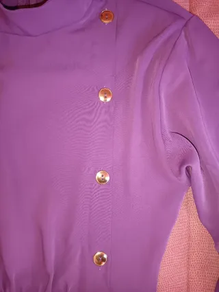 Vestito Zara Viola Portafoglio Bottoni Dorati