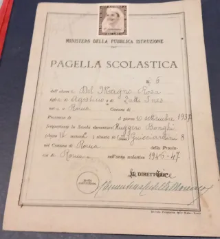 Pagella Scolastica Storica Ministero Istruzione