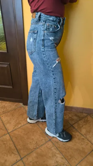 Jeans vita alta donna strappati