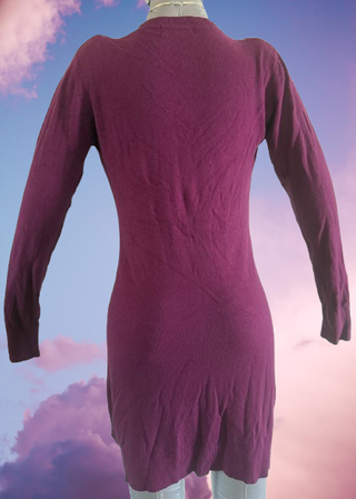 Cardigan lungo in maglia Tatoo viola