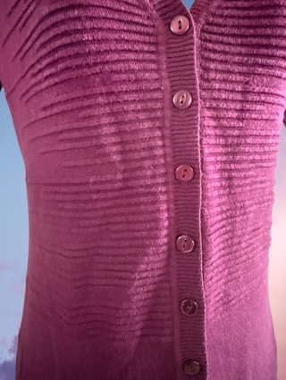 Cardigan lungo in maglia Tatoo viola