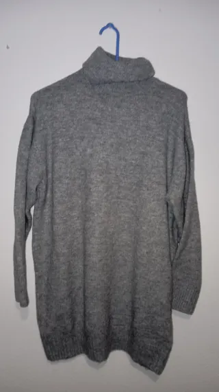 Jersey de lana gris cuello alto