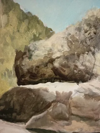 Cuadro al óleo paisaje natural.