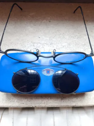 Occhiali Red Rose metallo con clip-on