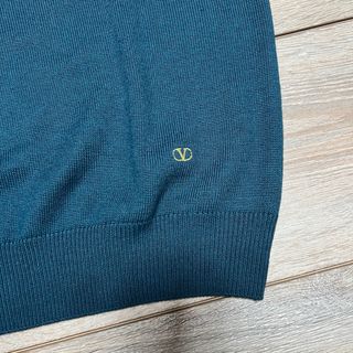 Valentino Vintage 80s Merino Wool blue Sweater