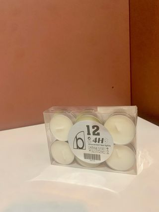 12 Velas de té sin aroma