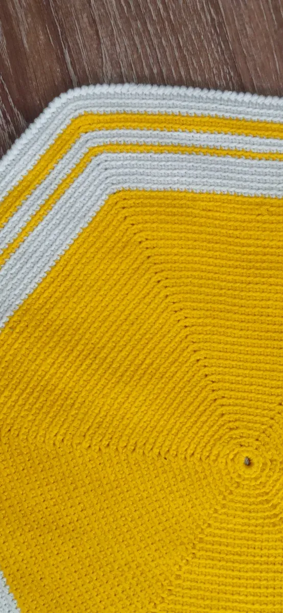 3 Manteles Individuales Ganchillo Amarillo/Blanco